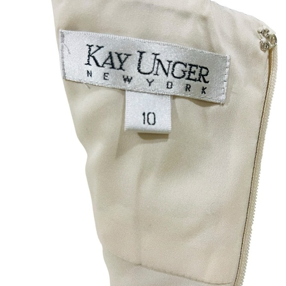 KAY UNGER $640 BLACK ILLUSION NECKLINE LACE EVENING GOWN LONG DRESS SIZE 10 - Picture 13 of 14